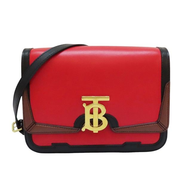 BURBERRY 紅色牛皮斜背包 台北本店 別館