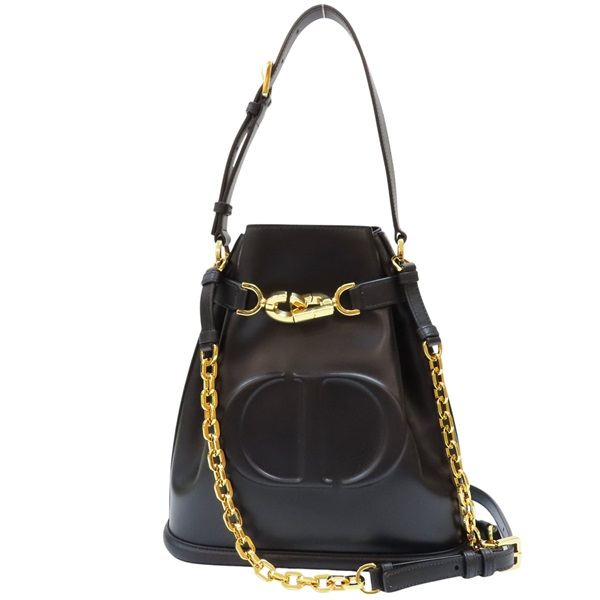 Dior 黑色牛皮水桶2way/24cm 台北本店 別館