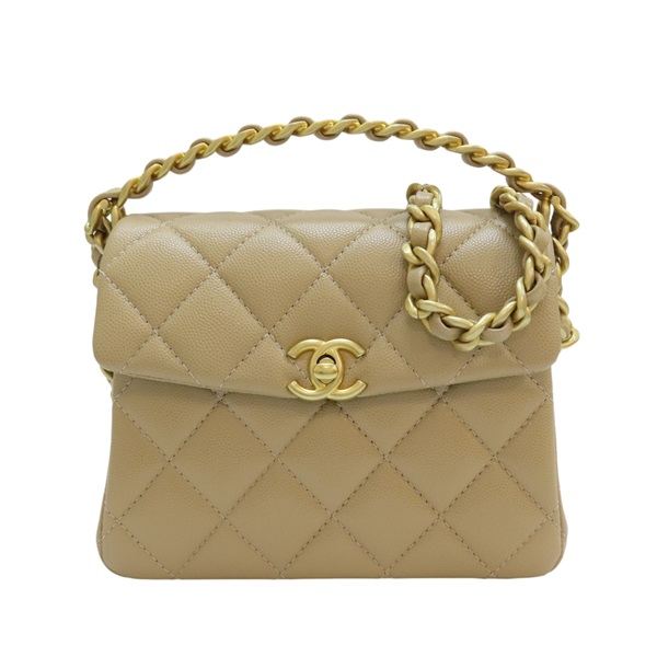 CHANEL 米色牛皮2Way 台中廣三SOGO店