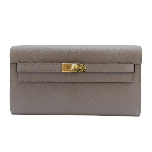 HERMES 灰色Kelly Togo/盒 台中廣三SOGO店