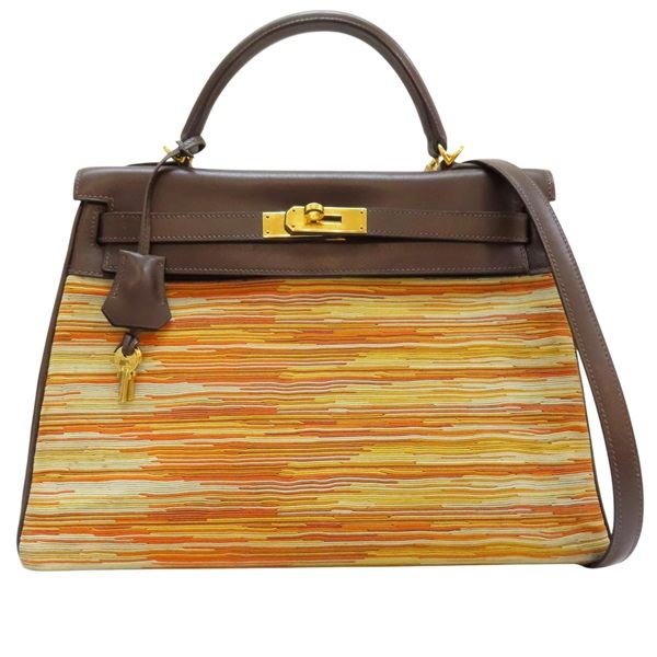 HERMES 深棕色+千層Kelly32cm 台北本店
