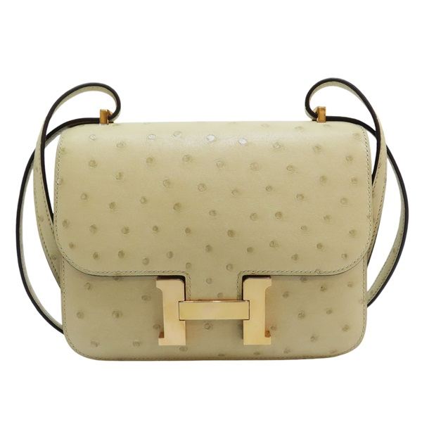 HERMES 鴕鳥皮康康19/3C羊毛白/Z刻 台北本店