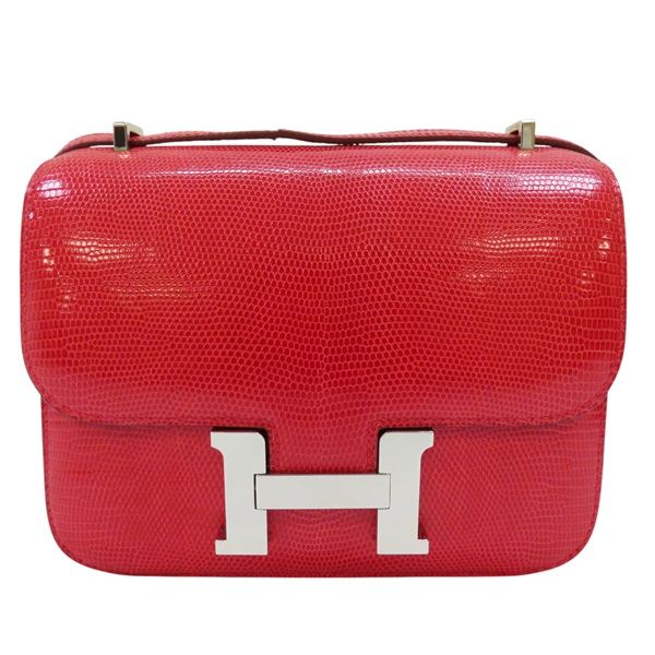 HERMES Constance 19 Lizard Q5紅 台中廣三SOGO店