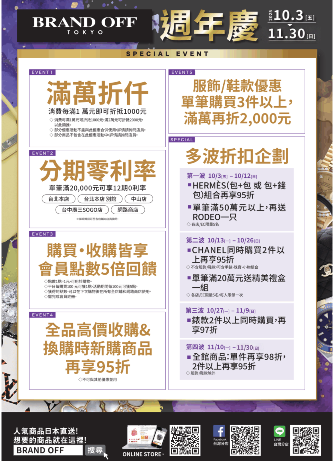 週年慶活動將持續至10月30日